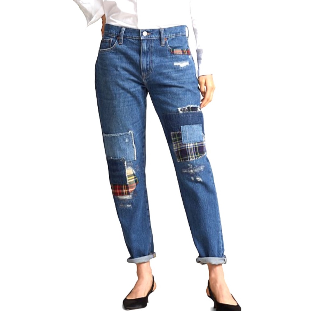 Polo Ralph Lauren Slim‎ Tapered Boyfriend Patchwork Jeans - Picture 2 of 16